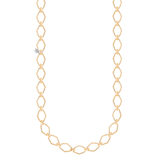 Gold chain necklace on a white background