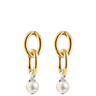 rebecca-diva-gold-smooth-oval-link-drop-pearl-earrings