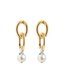rebecca-diva-gold-smooth-oval-link-drop-pearl-earrings