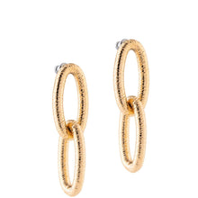 rebecca-diva-gold-textured-oval-link-double-drop-earrings
