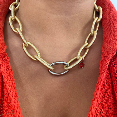 rebecca-diva-gold-textured-oval-link-necklace-sliver-clasp