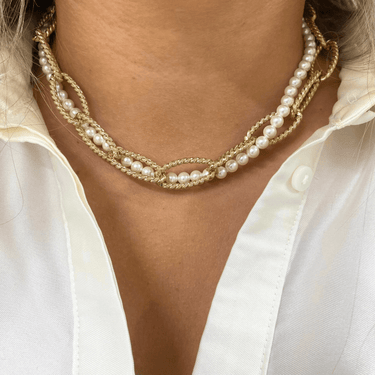 rebecca-diva-gold-textured-oval-link-pearl-double-necklace