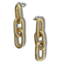 rebecca-diva-gold-textured-oval-link-triple-drop-earrings