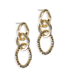 Rebecca Diva Gold Triple Link Drop Earrings