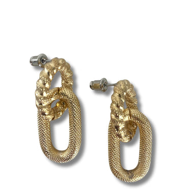 rebecca-diva-gold-twist-oval-link-double-drop-earrings