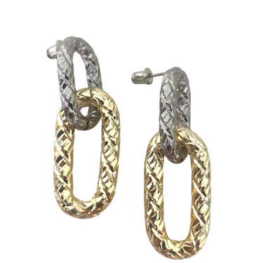 rebecca-diva-two-tone-diamond-cut-oval-link-drop-earrings