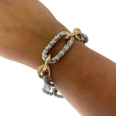 rebecca-diva-two-tone-diamond-cut-smooth-oval-link-bracelet