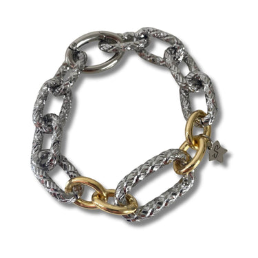 rebecca-diva-two-tone-diamond-cut-smooth-oval-link-bracelet