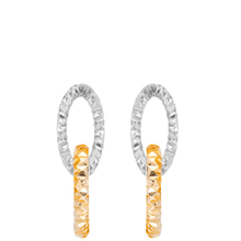 Rebecca Diva Two Tone Double Link Drop Earrings