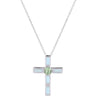 Rebecca Judith Silver Jewelled Cross Necklace - Turquoise