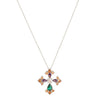 Rebecca Judith Silver Jewelled Gothic Cross Necklace