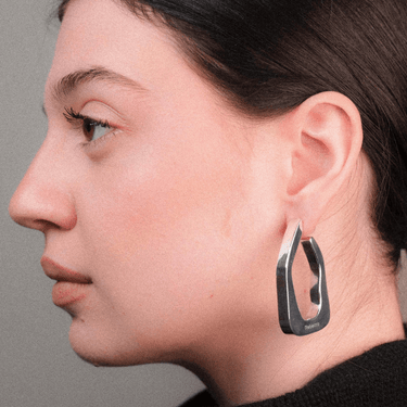 Rebecca Kendra Silver Large Irregular Hoop Earrings