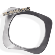 Modern silver bangle