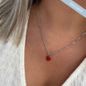 Rebecca My World Silver Fine T Bar Chain & Heart Set