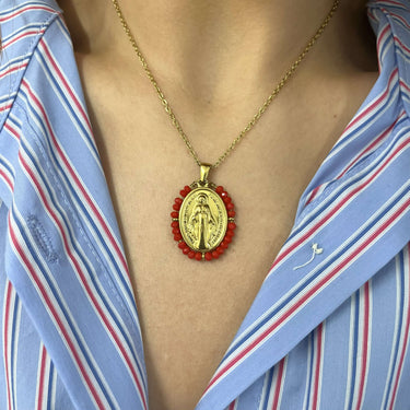 red-bead-medal-necklace