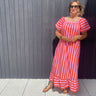 red-pink-striped-midi-dress