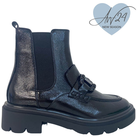 Regarde Le Ciel Ginevra Black Sparkle Chunky Boots