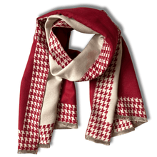 Rowan Check Houndstooth Scarf - Red