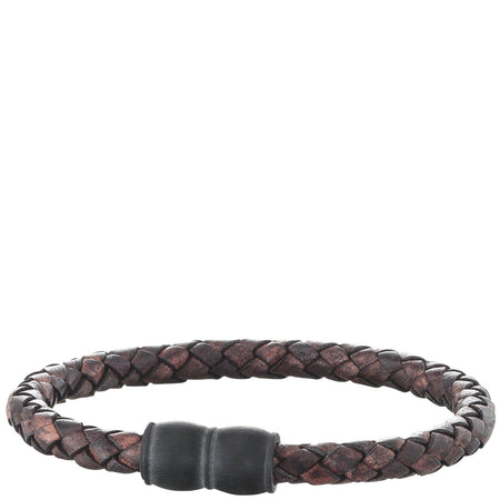 Save Brave Gents Aaron Brown Leather Bracelet