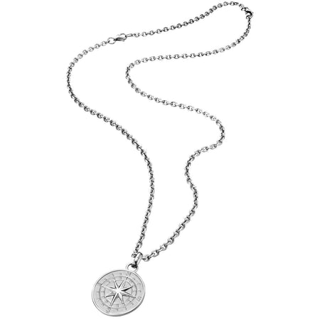 Save Brave Gents Polar Kompass Silver Necklace