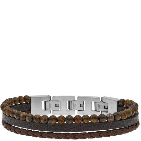 Save Brave Gents Tyler Brown Leather Triple Bracelet