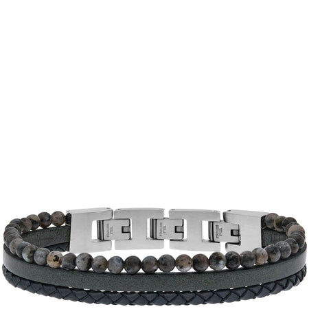 Save Brave Gents Tyler Grey Leather Triple Bracelet