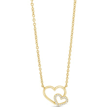 Seala Gold Double Heart Pendant Necklace