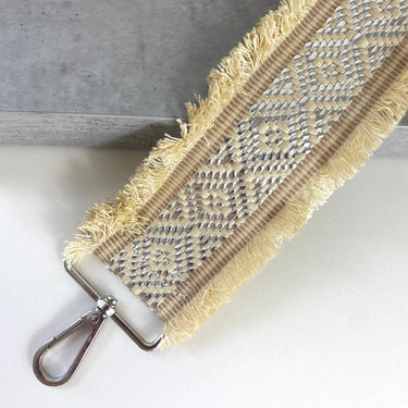 silver-aztec-cream-fringed-bag-strap