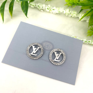 Silver Halo LV Stud Earrings