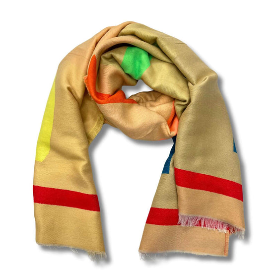 smile-printed-scarf-camel