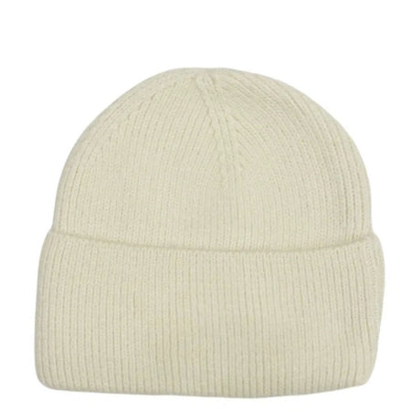 Soft Ribbed Knitted Beanie Hat - Off White