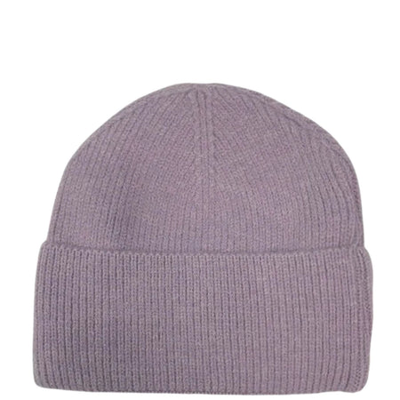 Soft Ribbed Knitted Beanie Hat - Lilac