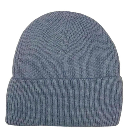 Soft Ribbed Knitted Beanie Hat - Powder Blue