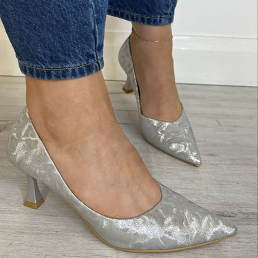 Sorento Silver Shimmer Court Shoes