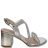 ladies silver occasion sandals with block heel