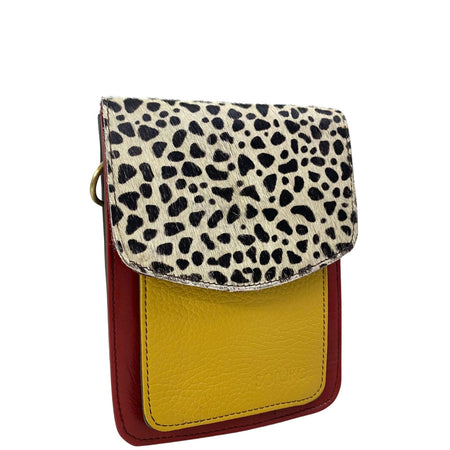 Soruka Aiko Leather CrossBody Bag - Cheetah Mustard