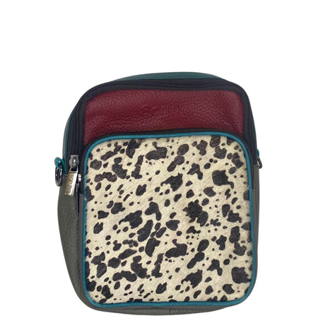 Soruka Allison Leather Double Crossbody Bag - Wine Cow