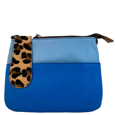 Soruka Fatima Leather Crossbody Bag - Blue Aqua