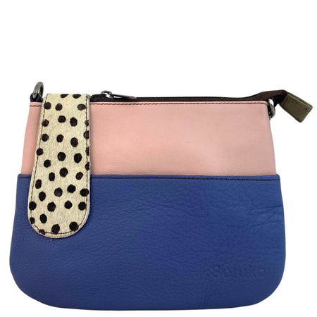 Soruka Fatima Leather Crossbody Bag - Pink Blue