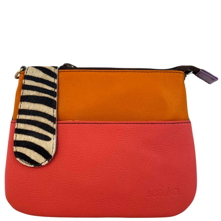 Soruka Fatima Leather Crossbody Bag - Orange Coral