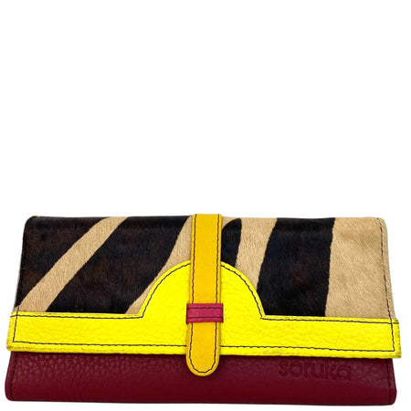 Soruka Half Moon Leather Purse - Yellow Wine