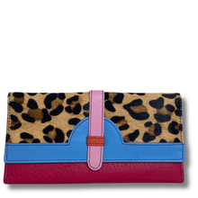 Soruka Half Moon Leather Purse - Leopard Blue