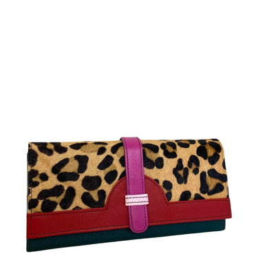 Soruka Half Moon Leather Purse - Leopard Red Green