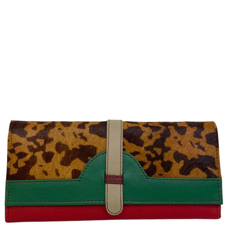 Soruka Half Moon Leather Purse - Green Red