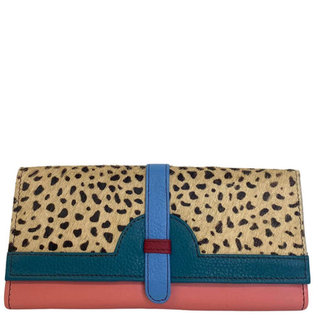 Soruka Half Moon Leather Purse - Teal Coral