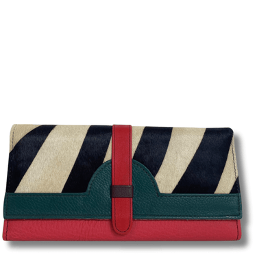 Soruka Half Moon Leather Purse - Zebra Green