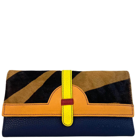 Soruka Half Moon Leather Purse - Orange Navy