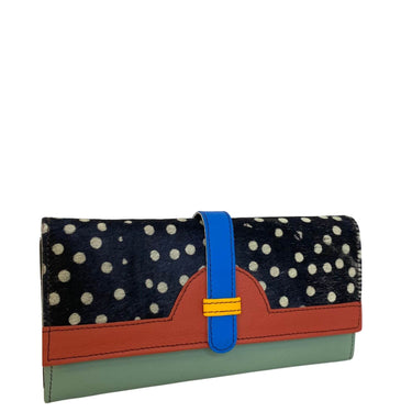 Soruka Half Moon Leather Purse - Dot Rust Green