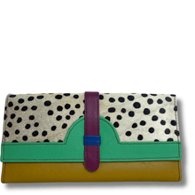 Soruka Half Moon Leather Purse - White Dotty Green