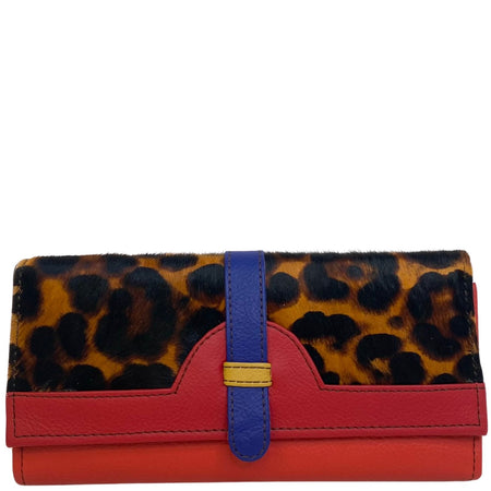 Soruka Half Moon Leather Purse - Leopard Red Red